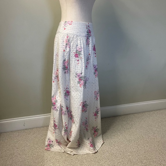 LoveShackFancy Aventi Gathered Floral Print Cotton Skirt - Size 2 - Picture 10 of 12